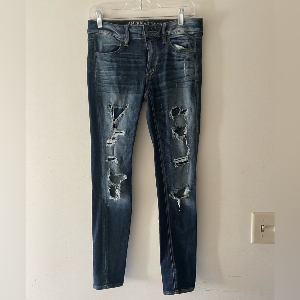 American‎ Eagle Distressed Dark Wash Jeggings
